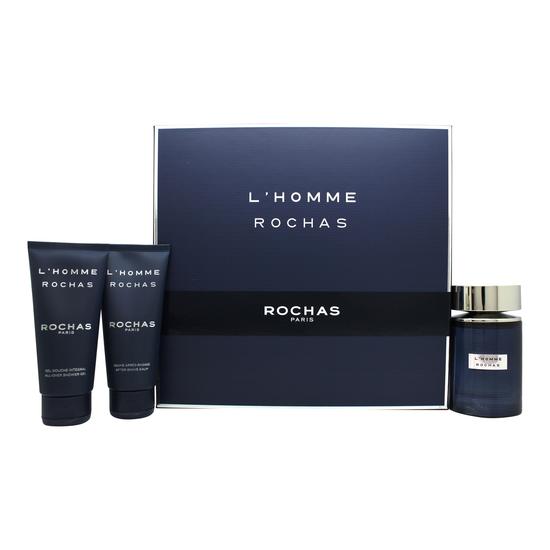 Rochas L'Homme Rochas Gift Set 100ml Eau De Toilette + 100ml Aftershave Balm + 100ml Shower Gel