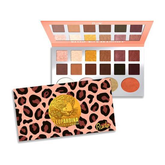 RUDE COSMETICS Leopardina 12 Eyeshadow + 4 Highlighter