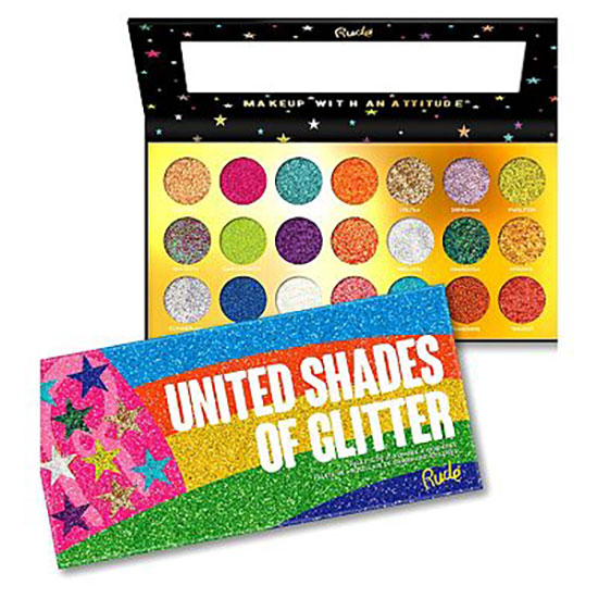 RUDE COSMETICS United Shades Of Glitter 21 Pressed Palette