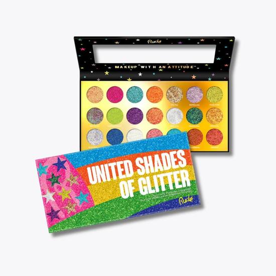 RUDE COSMETICS United Shades Of Glitter 21 Pressed Glitter Palette