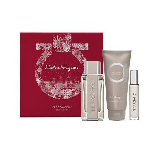 Salvatore Ferragamo Bright Leather Set Eau De Toilette 100ml + Eau De Toilette 10ml + Sg 100ml