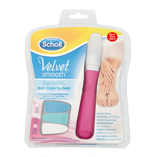 Scholl Velvet Smooth Electronic Nail Care System - Pink