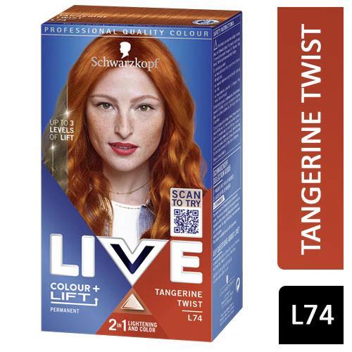 Schwarzkopf Live Colour + Lift Permanent Colour Hair Dye, L74 Tangerine Twist