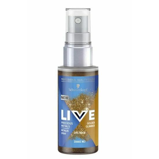 Schwarzkopf Live Precious Metals Golden Glimmer One Wash Metallic Spray 50ml / Golden Glimmer