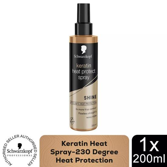 Schwarzkopf Styling Keratin Heat Protection Hairspray, Frizz Control 200ml