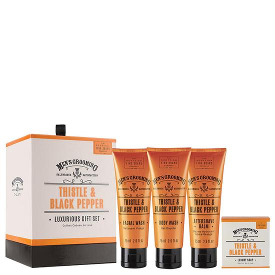 Scottish Fine Soaps Men's Grooming Thistle & Black Pepper Luxurious Gift Set