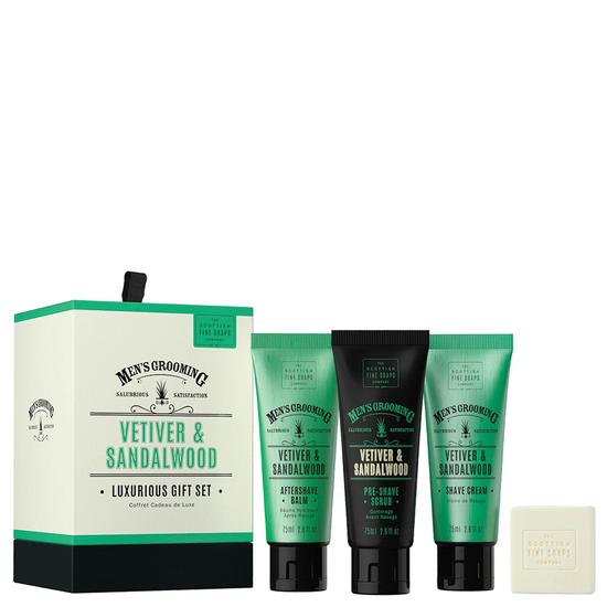 Scottish Fine Soaps Men's Grooming Vetiver & Sandalwood Luxurious Gift Set