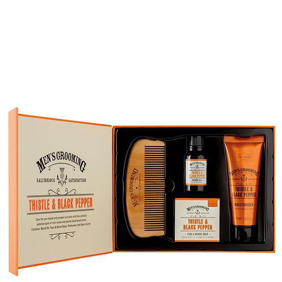 Scottish Fine Soaps Thistle & Black Pepper Face & Beard Care Kit