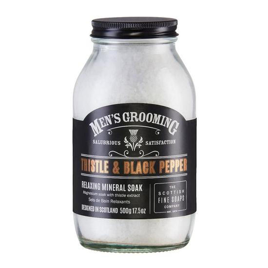 Scottish Fine Soaps Thistle & Black Pepper Relaxing Mineral Soak 500g