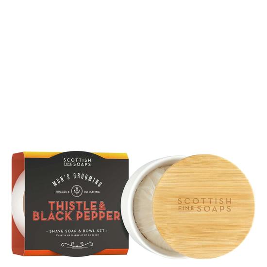 Scottish Fine Soaps Thistle & Black Pepper Shave Soap & Bowl Set
