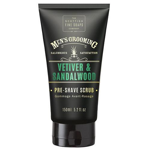 Scottish Fine Soaps Vetiver & Sandalwood Pre Shave Scrub 150ml