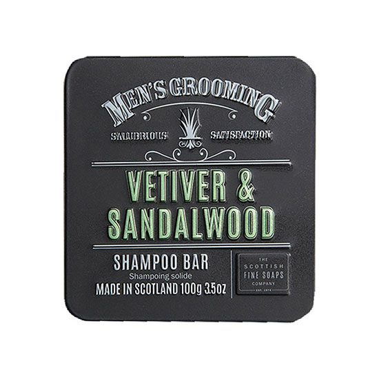 Scottish Fine Soaps Vetiver & Sandalwood Shampoo Bar In A Tin