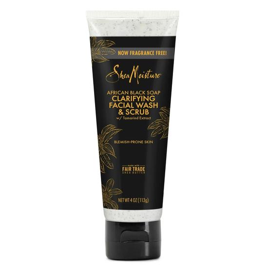 Shea Moisture African Black Soap Clarifying Facial Wash & Scrub 113g