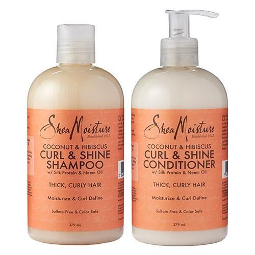 Shea Moisture Coconut & Hibiscus Curl & Shine Shampoo & Conditioner Duo