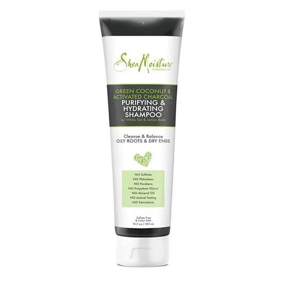 Shea Moisture Green Coconut & Activated Charcoal Purifying & Hydrating Shampoo 305ml