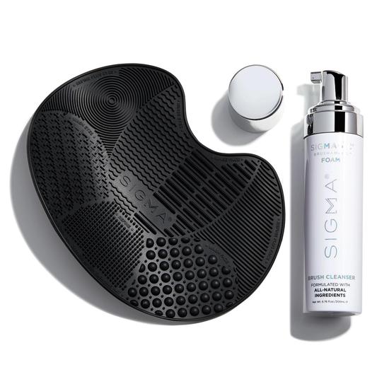 Sigma Beauty Brush Cleaning Starter Set Sigmagic(r) Brushampoo(tm) Foam + Sigma Pink Sigma Spa(r) Express Brush Cleaning Mat