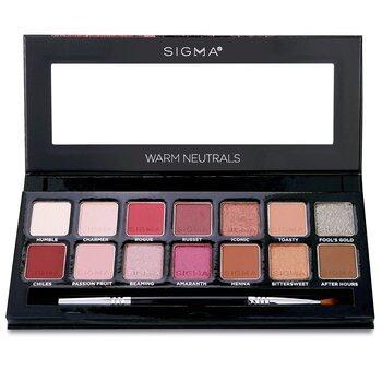 Sigma Beauty Warm Neutrals Eyeshadow Palette With Dual Ended Brush