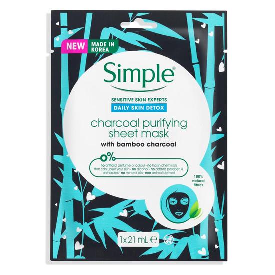 Simple Charcoal Purifying Sheet Mask Pack Of 4