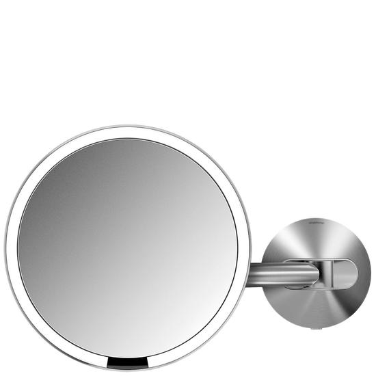 Simplehuman Sensor Mirrors 5 x Magnification Wall Mounted Sensor Mirror: Round, Stainless Steel, Hard Wired Brushed