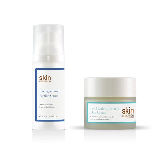 Skin Research Pro Hyaluronic Acid Day Cream + Youth Peptide Serum