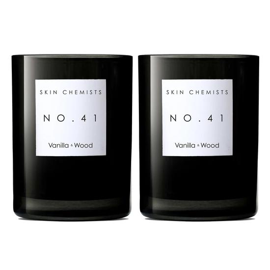 skinChemists No.41 Vanilla & Wood Candle Duo Pack