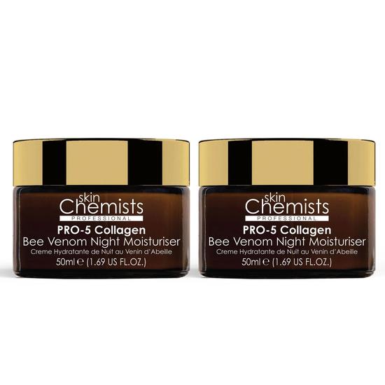 skinChemists Pro-5 Collagen Bee Venom Night Moisturiser Duo Pack