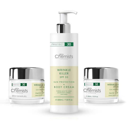 skinChemists Wrinkle Killer SPF 50 + 30 Body Cream & Day Moisturiser