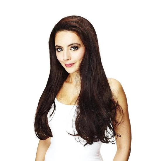 Sleek Hair Ivy Long Hair Couture Synthetic Half Wig Dark Red Brown, 24"