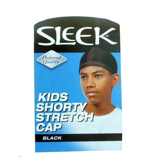 Sleek Hair Kids Short Stretch Cap Black