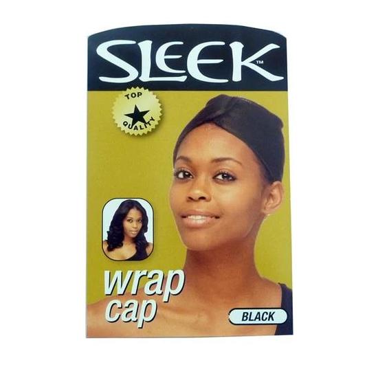 Sleek Hair Wrap Cap Black