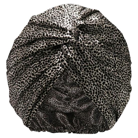 Slip Pure Silk Turban Leopard