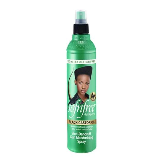 Sofn'Free Black Castor Oil Anti-Dandruff Curl Moisturising Spray 350ml