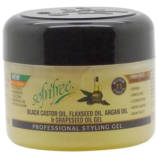 Sofn'Free Black Castor Oil & Flaxseed Oil Moisturising, Styling & Shining Gel 300ml