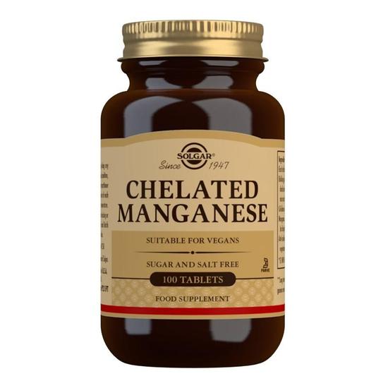 Solgar Chelated Manganese Tablets 100 Tablets