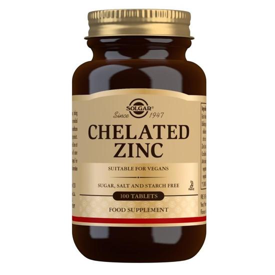 Solgar Chelated Zinc Tablets 100 Tablets