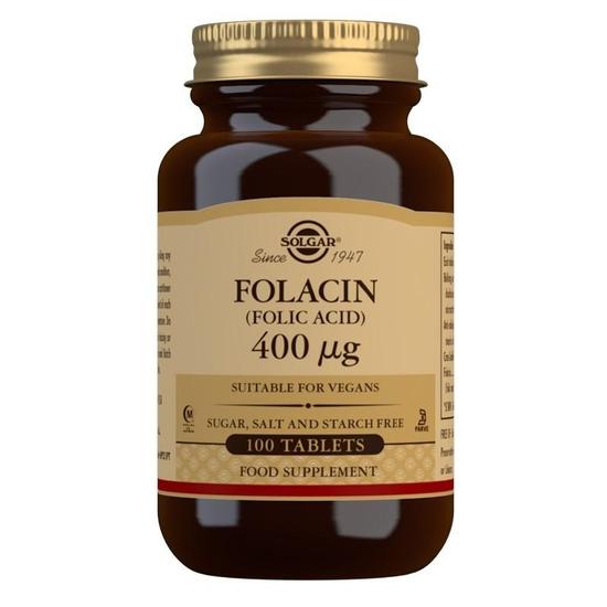Solgar Folacin Folic Acid 400mcg Tablets 100 Tablets