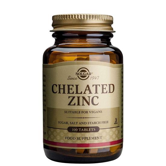 Solgar Minerals Chelated Zinc Tablets 100 Tablets