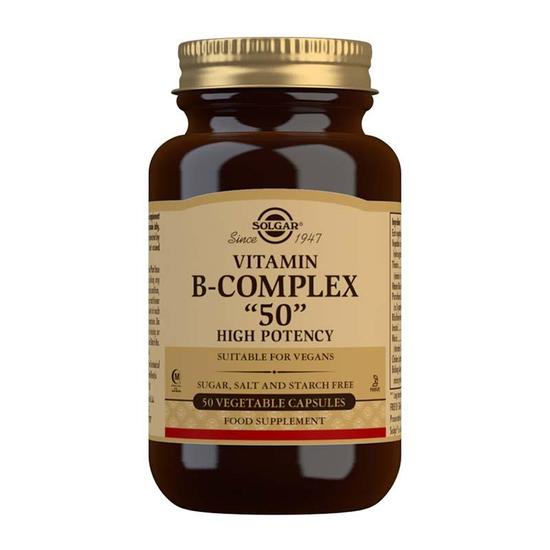 Solgar Vitamin B-Complex "50" High Potency Vegetable Capsules x50