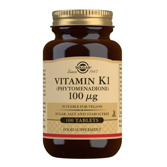 Solgar Vitamin K1 Natural 100ug Tablets 100 Tablets