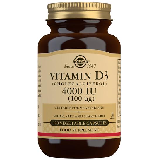 Solgar Vitamins Vitamin D3 Cholecalciferol 4000 IU 100 Ug