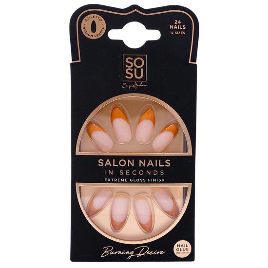 SOSU by SJ False Nails Stiletto Medium Length Burning Desire