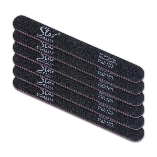 Star Nails Black Foam File 100/180 6pk