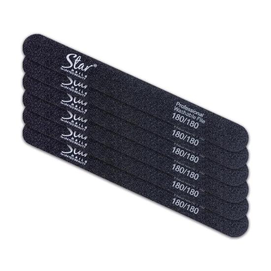 Star Nails Black Foam File 180/180 6pk
