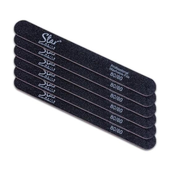 Star Nails Black Foam File 80/80 6pk