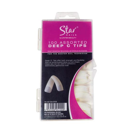 Star Nails Deep C Curve Tips 100pk Mixed