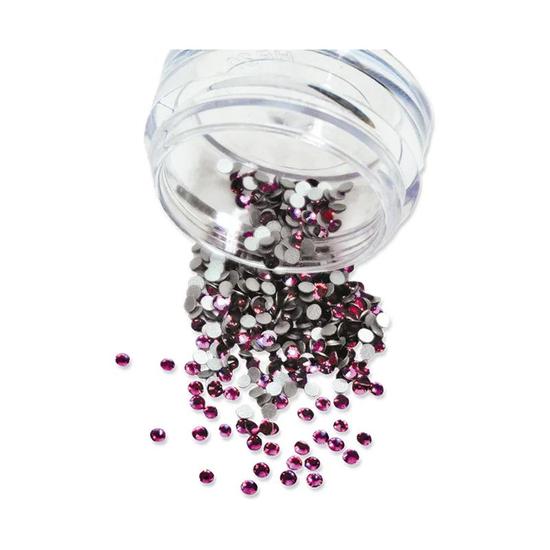 Star Nails Fuschia Rhinestones