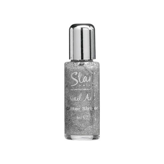 Star Nails Glitter Striper Silver