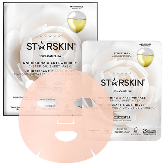 STARSKIN 100% Camellia 2 Step Oil Sheet Mask Nourishing & Anti-Wrinkle