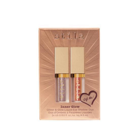 Stila Inner Glow Glitter & Glow Liquid Eyeshadow Duo Gift Set Glitter & Glow in Coral Crush & Foxy Lady