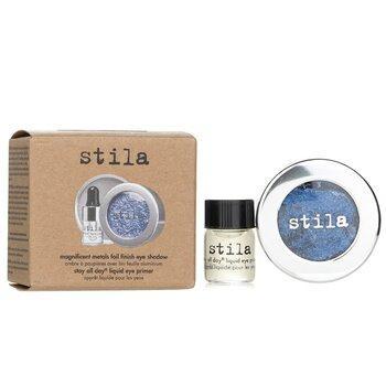 Stila Magnificent Metals Foil Finish Eyeshadow With Mini Stay All Day Liquid Eye Primer Metallic Cobalt